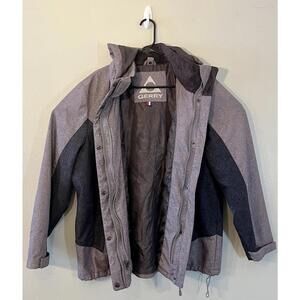 Gerry Jacket Mens M/L Gray Hooded Full Zip Insulated 3 in 1 Winter Coat Warm